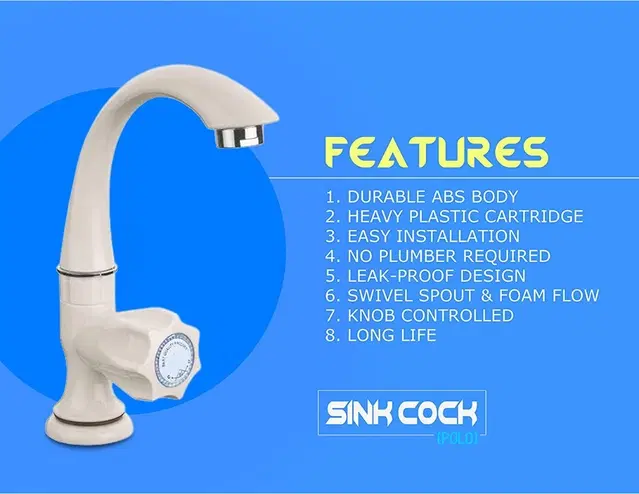 Plastic Swan Neck Tap with Foam Flow for Wash Basin, White