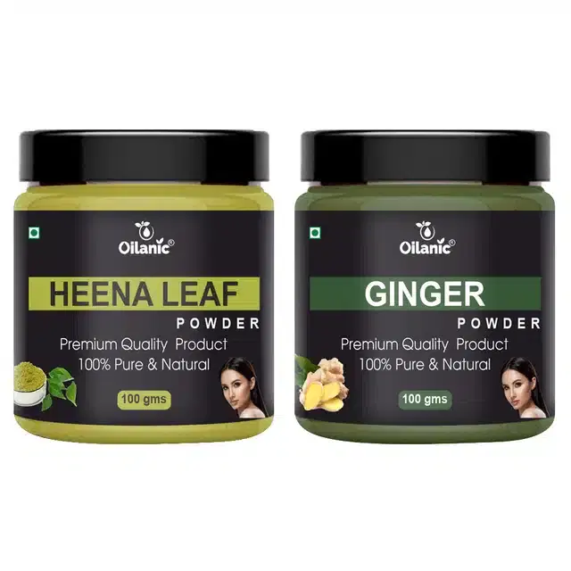 Natural Henna Leaf & Ginger Powder for Skin & Hair, Pack of 2, 100 g