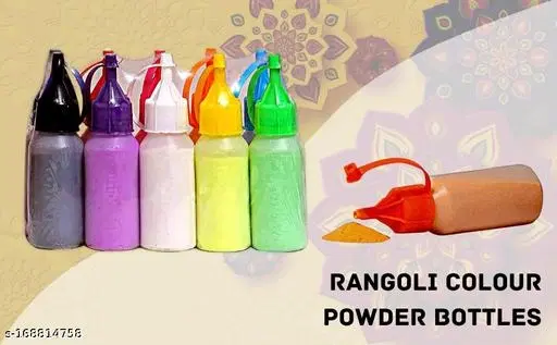 Rangoli Powder for Decoration, Multicolor, 80 g, Pack of 10