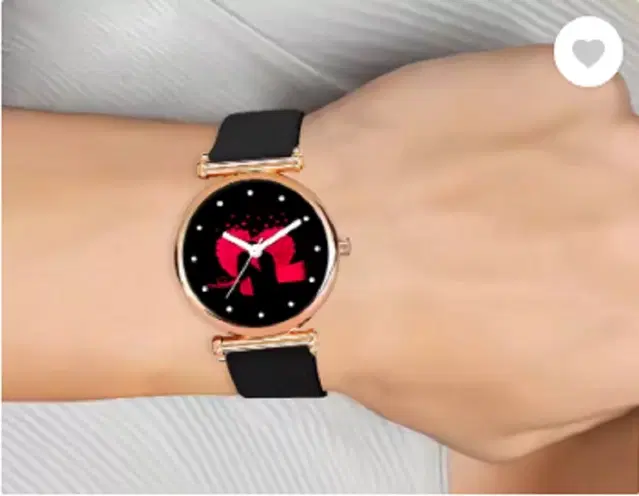 Analog Watch for Women & Girls (Black)