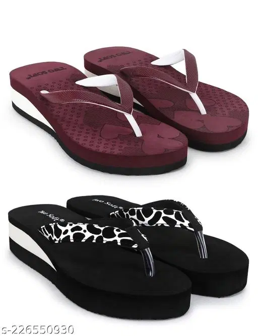 EVA Flip-flops for Women (Multicolor, 5) Pack of 2