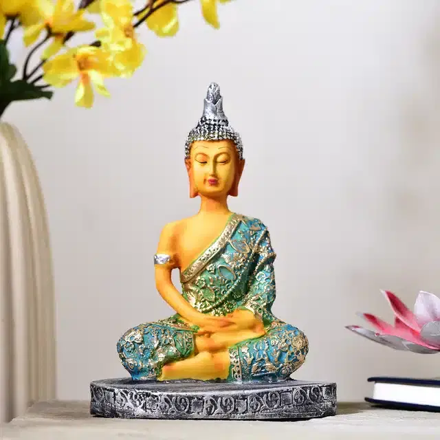 Lord Buddha Showpiece, Multicolor, 7 inches