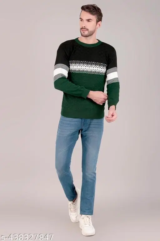 Full Sleeves Sweater for Men (Multicolor, M)