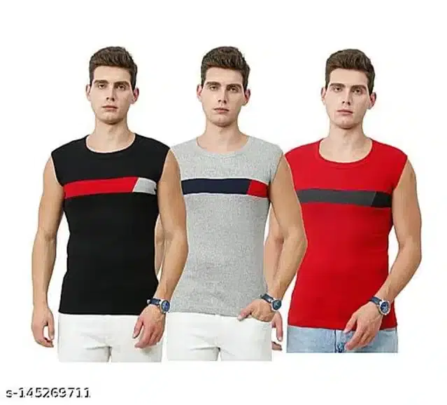 Gym Vests for Men, Pack of 3 (Multicolor, XS)