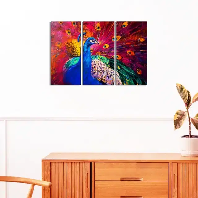 Wooden Wall Paintings, Set of 1, Multicolor, 24x16 Inches