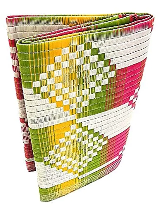 Linen Light Weight Floor Mat, Multicolor, 4x6 Feet