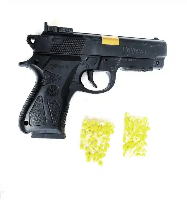 Plastic Gun Toys with 120 Pcs Bullets for Kids, Black & Yellow