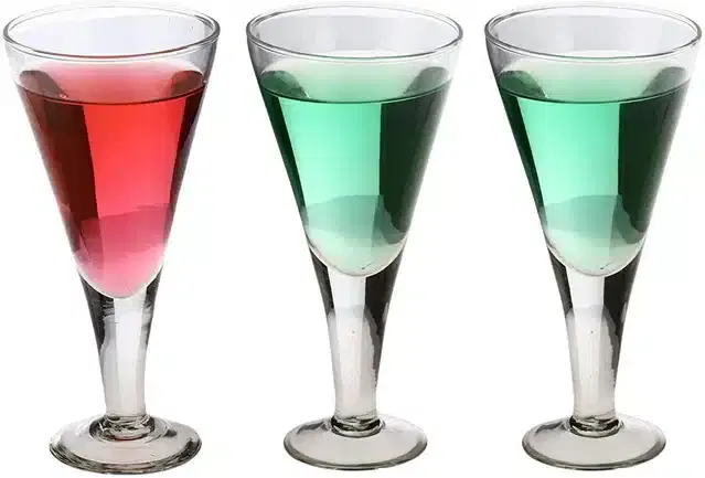 Liquor cum Cocktail Glasses, Transparent, 150 ml, Pack of 3
