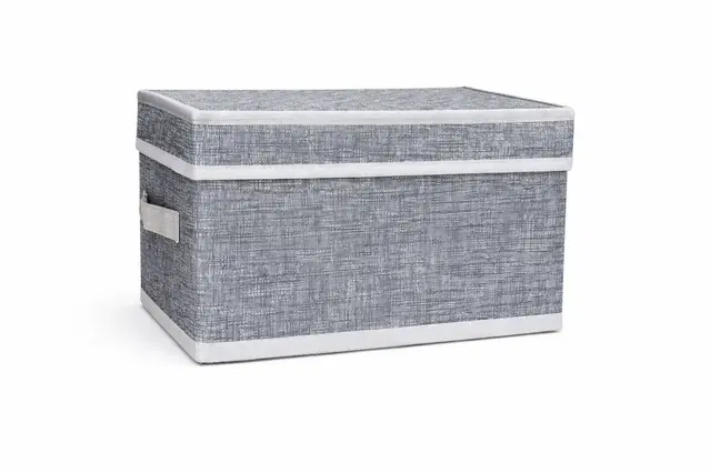 Craft Bazar Multipurpose Foldable Fabric Storage Box with Lid & Handles for Clothes, Laundry, Towels Wardrobe and Home Storage Organizer Pack of 1