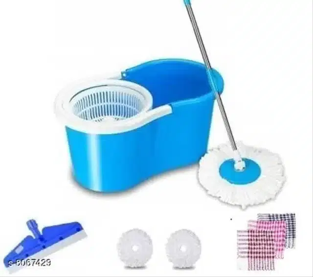 Spin Bucket Mop with Accessories, Assorted, Set of 3