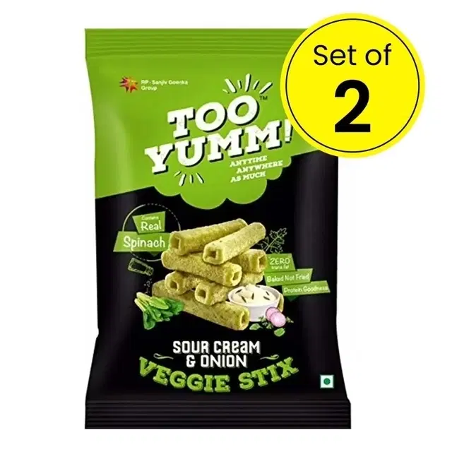 Too Yumm Veggie Stix Sour Cream & Onion 43.5 g (Pack of 2)