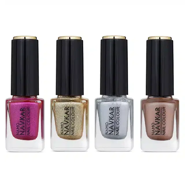 Super Rich Nail Polish for Women, Multicolor, Pack of 4