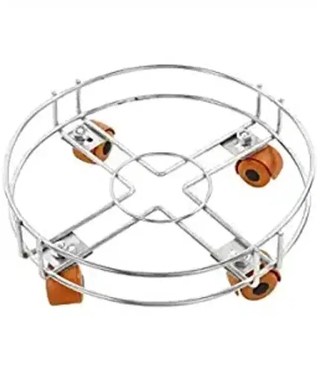 Stainless Steel Cylinder Trolley, Multicolor