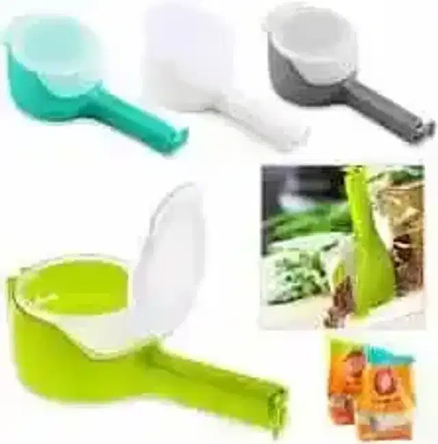 K Kudos Plastic Food Bag Clips With Cap Pour Spout Snack Sealing Clips For Food (Pack Of 2)