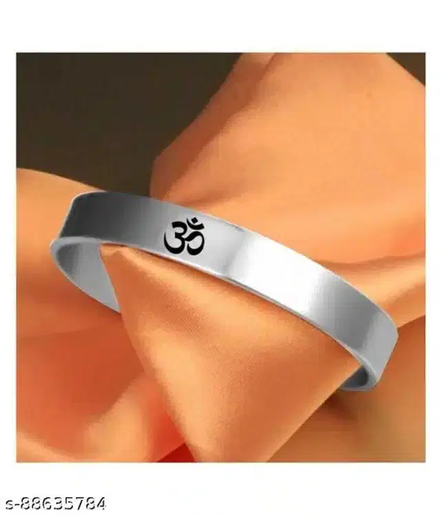 Brass Adjustable Kada for Men (Silver)