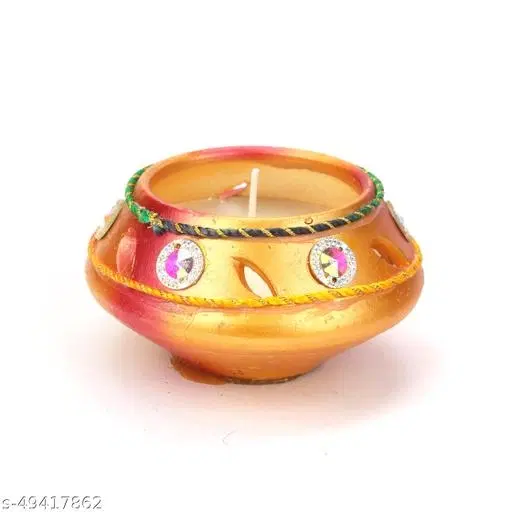 Matka Shape Candles for Home Decoration, Pack of 3
