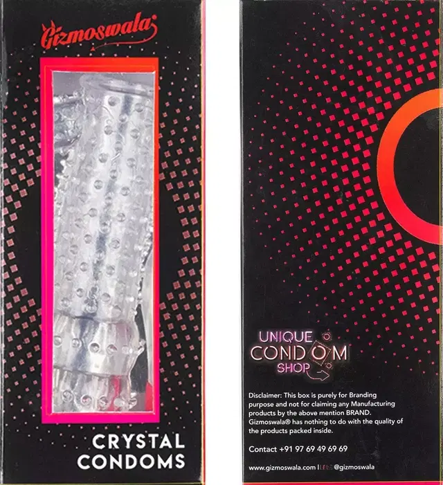 A R Silicone Crystal Dotted Condom for Men, Transparent