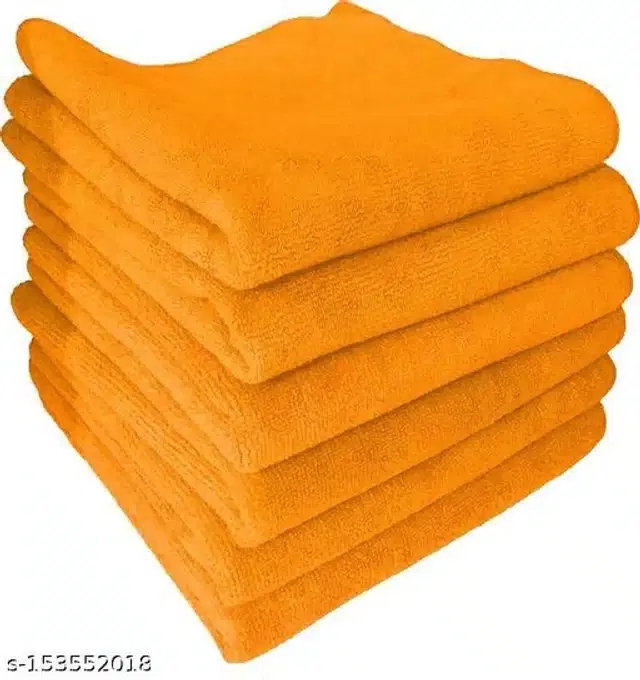 Microfiber Bath Towel, Yellow, 40x40 cm, Pack of 6