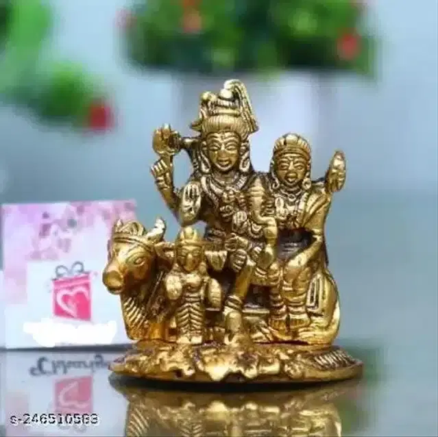 Brass Shiv Parivar Idol, Gold