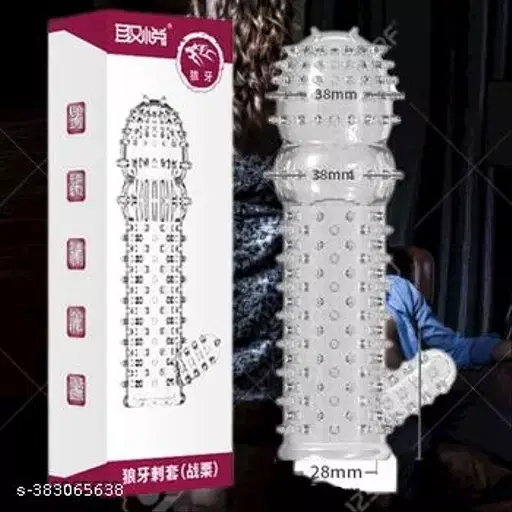 A R Silicone Crystal Dotted Condom for Men, Transparent