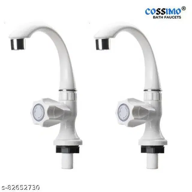 Bathroom Tap, White, Pack Of 2