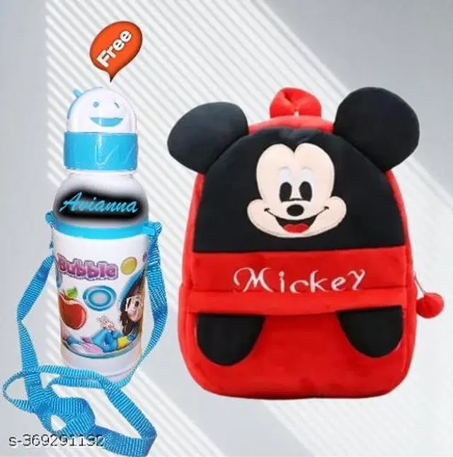 Synthetic Backpack with Sipper for Kids, Multicolor, Set of 2