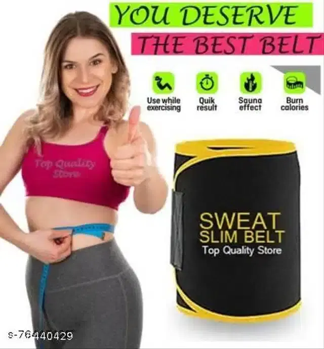 Sweat Belt for Unisex, Black, Free Size