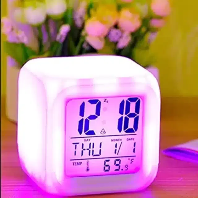 Color Changing Digital Clock, Multicolor