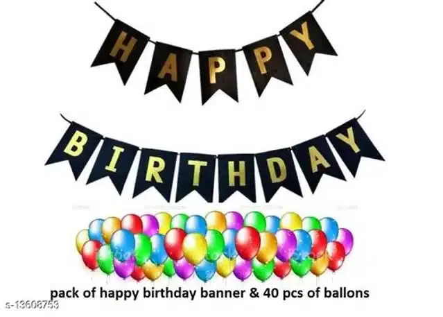 Plastic Birthday Decoration Kit, Multicolor, Set of 41