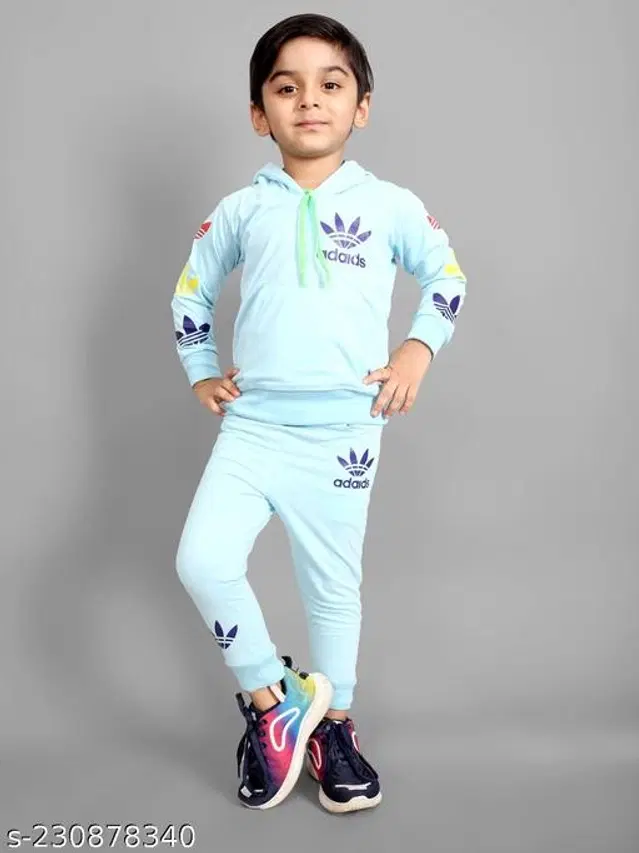 Woolen Solid Clothing Sets for Boys & Girls (Blue, 1-2 Years)