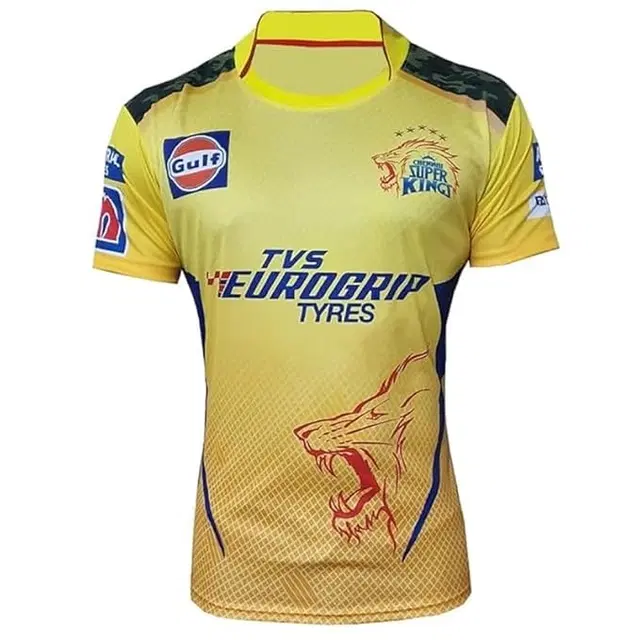 Dhoni IPL CSK Cricket Jersey for Men (Yellow, M)