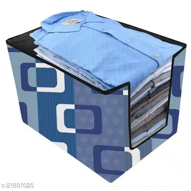 PVC Foldable Under Bed Storage, Blue, Pack of 2