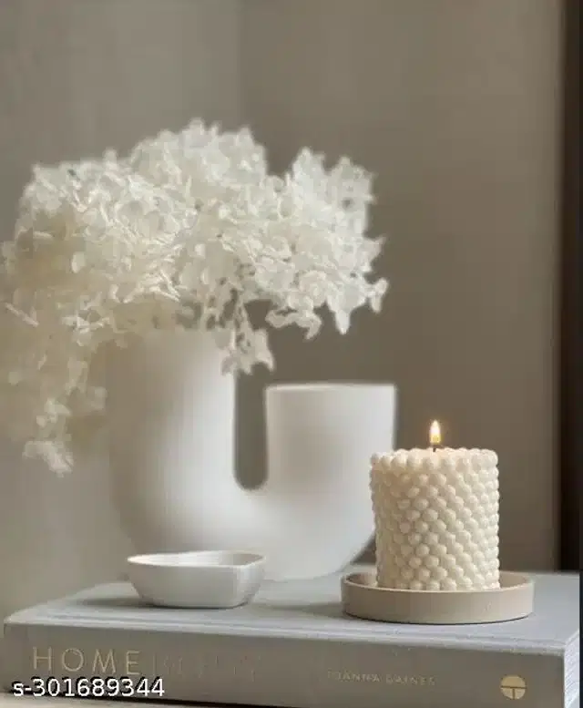 Big Bubble Round Shaped Candle, White