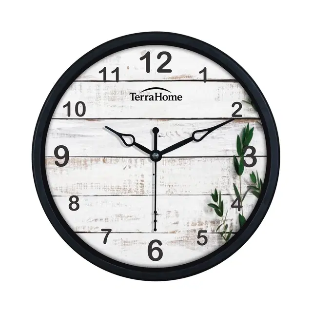 TerraHome Step Paper Dial Mini Wall Clock 8in Printed Floral Design