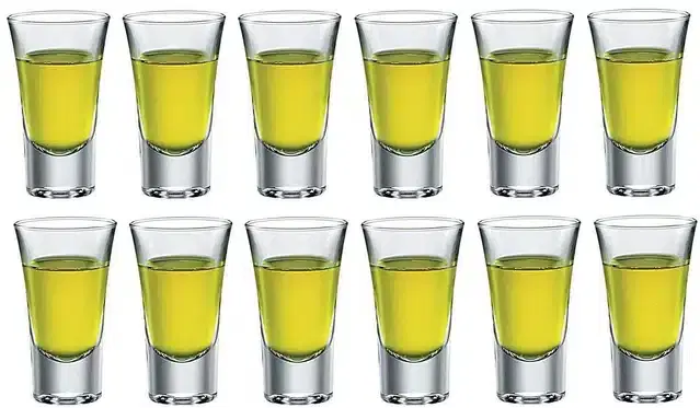 Liquor cum Cocktail Glasses, Transparent, 30 ml, Pack of 12