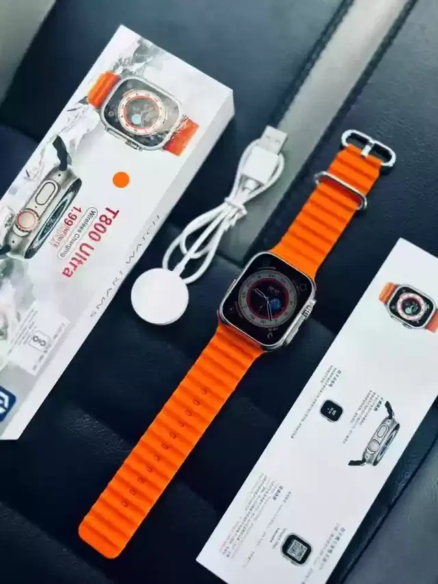 T800 Silicone Strap Smartwatch for Men & Women, Orange