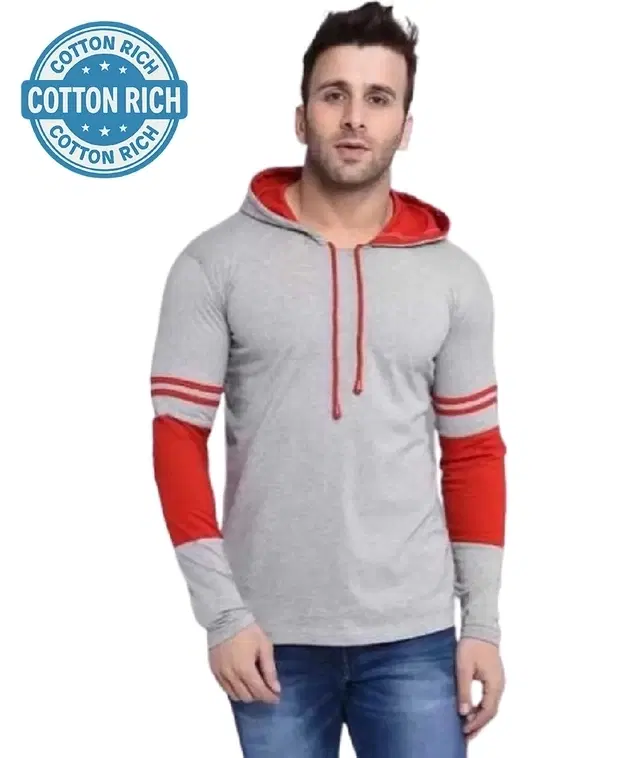 Hooded T-shirt for Men, Multicolor (XL)