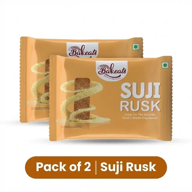 Bakeats Suji Rusk 2X130 g (Pack of 2)