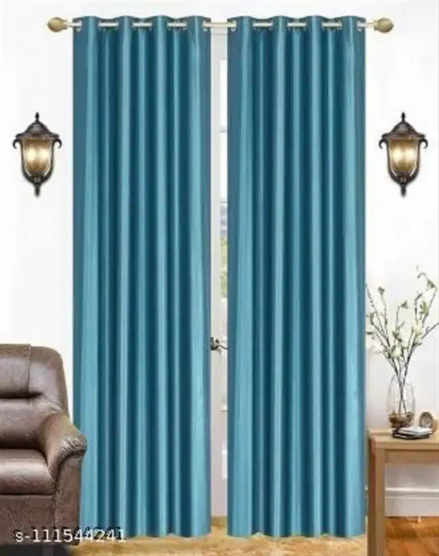 Curtains for Window, Aqua Blue, 5 feet, Pack of 2