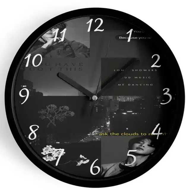 HD Printed Plastic Wall Clock, Multicolor, 10x10 Inches