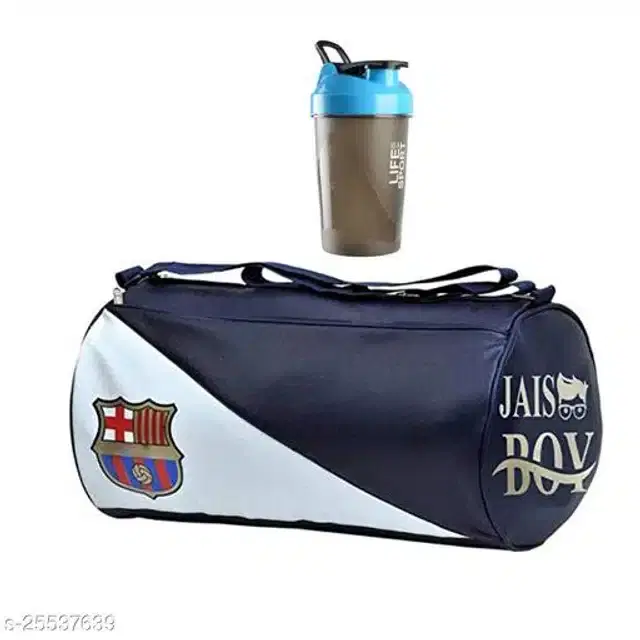 Combo of Gym Bag with Shaker Bottle, 500 ml, Multicolor, Set of 2