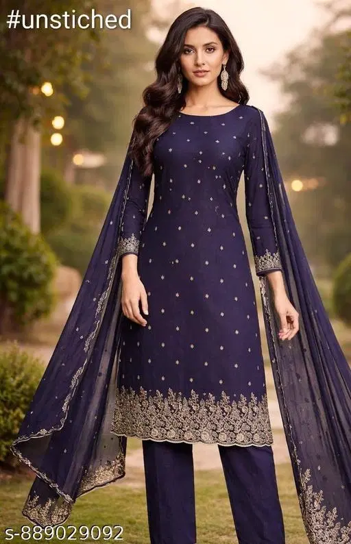 Embroidered Floral Patiala Suits for Women (5.85 meter (S)