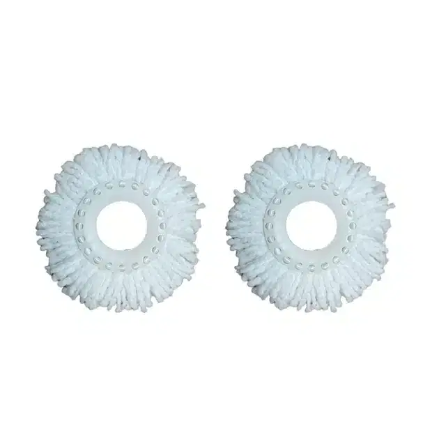 Super Absorbent Microfiber Mop Head for Floor Cleaning, White, Pack of 2