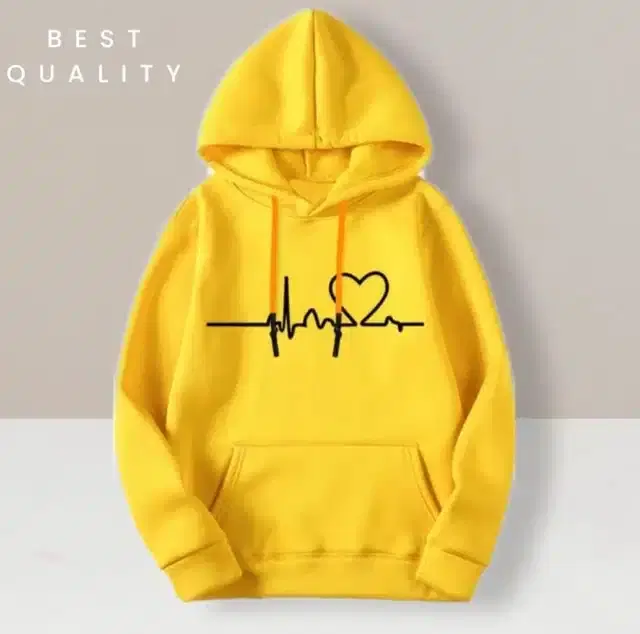 Full Sleeves Hoodie for Women (Yellow, L)