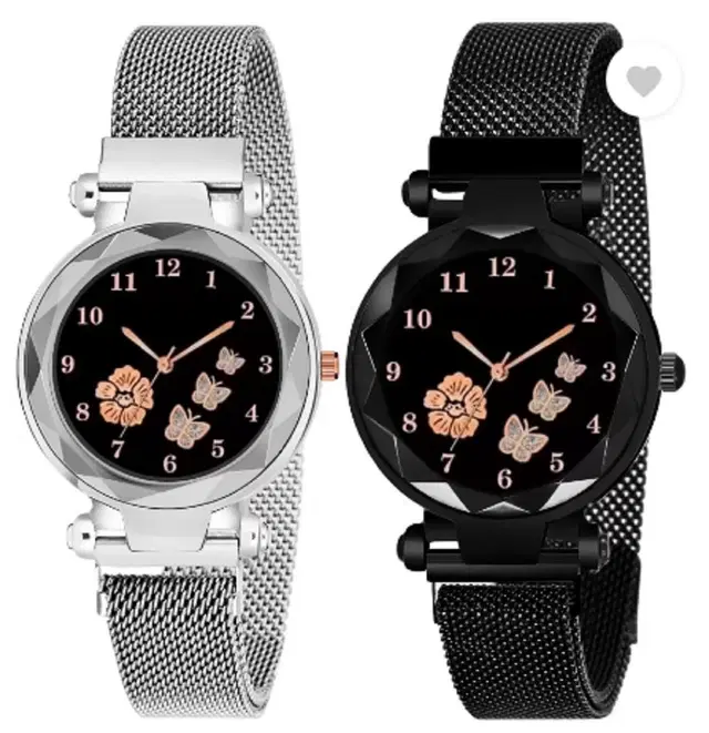 Analog Watch for Women & Girls, Pack of 2 (Multicolor)