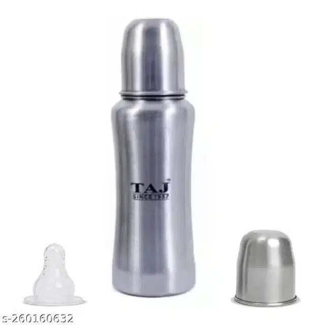 Stainless Steel Baby Bottle, Silver, 240 ml, Pack of 1
