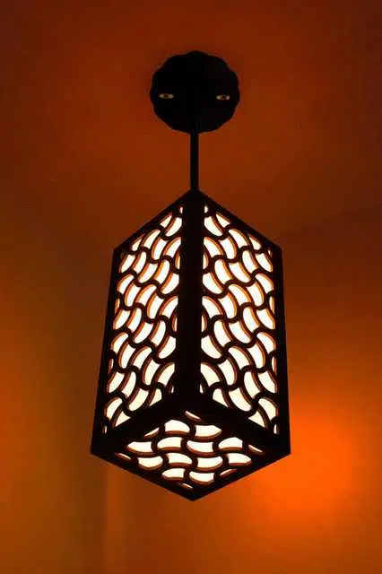 Willson Wooden Hanging Ceiling Light Lamp For Home & Office Decoration, Brown, 25.5 x 12 x 12 CM, NF-018
