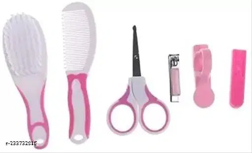 Amazing 6 Pcs Health Care Kit for Newborn Baby Kids Nail Hair Grooming Brush -Random-Color , Pack of 6 In 1pcs. Color may be change
