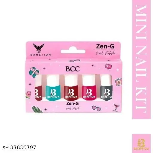 Banetion Matte Nail Polish, Multicolor, Pack of 5