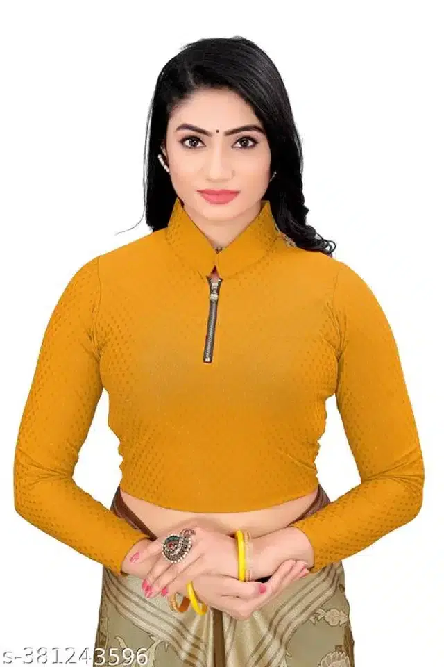 Three-Quarter Sleeves Blouse for Women (Yellow, 26)
